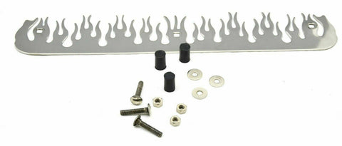 Mud Flap Plates/Weights 16" x 3" Flames Bolt-On Stainless Steel GG#30121 Pair