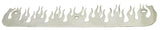 Mud Flap Bottom Weight Plate 14"x3 Flames Stainless w/ 3 Bolt-On Thru Mount Pair