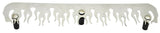 Mud Flap Bottom Weight Plate 14"x3 Flames Stainless w/ 3 Bolt-On Thru Mount Pair