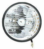UP Headlight 7" Chrystal H4 W/6 LED Amber Turn Signal Clear Lens 12V #31247 Pair