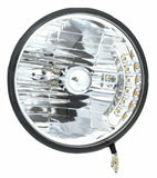 UP Headlight 7" Chrystal H4 W/6 LED Amber Turn Signal Clear Lens 12V #31247 Pair
