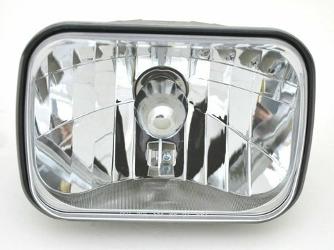 Headlight 5x7 Rectangular Poly Chrystal Halogen Replace H6054 High/Low Beam Each