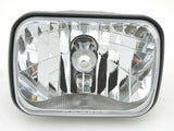 Headlight 5x7 Rectangular Poly Chrystal Halogen Replace H6054 High/Low Beam Each