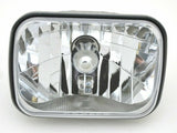 Headlight 5x7 Rectangular Poly Chrystal Halogen Replace H6054 High/Low Beam Each