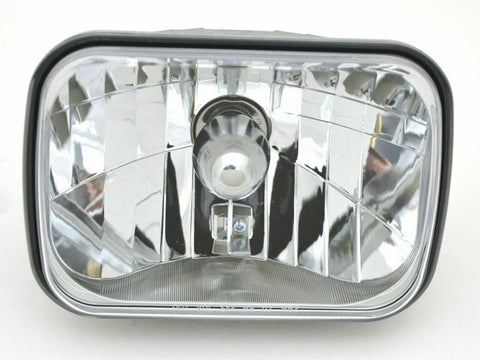 Headlight 5x7 Rectangular Poly Chrystal Halogen Replace H6054 High/Low Beam Each