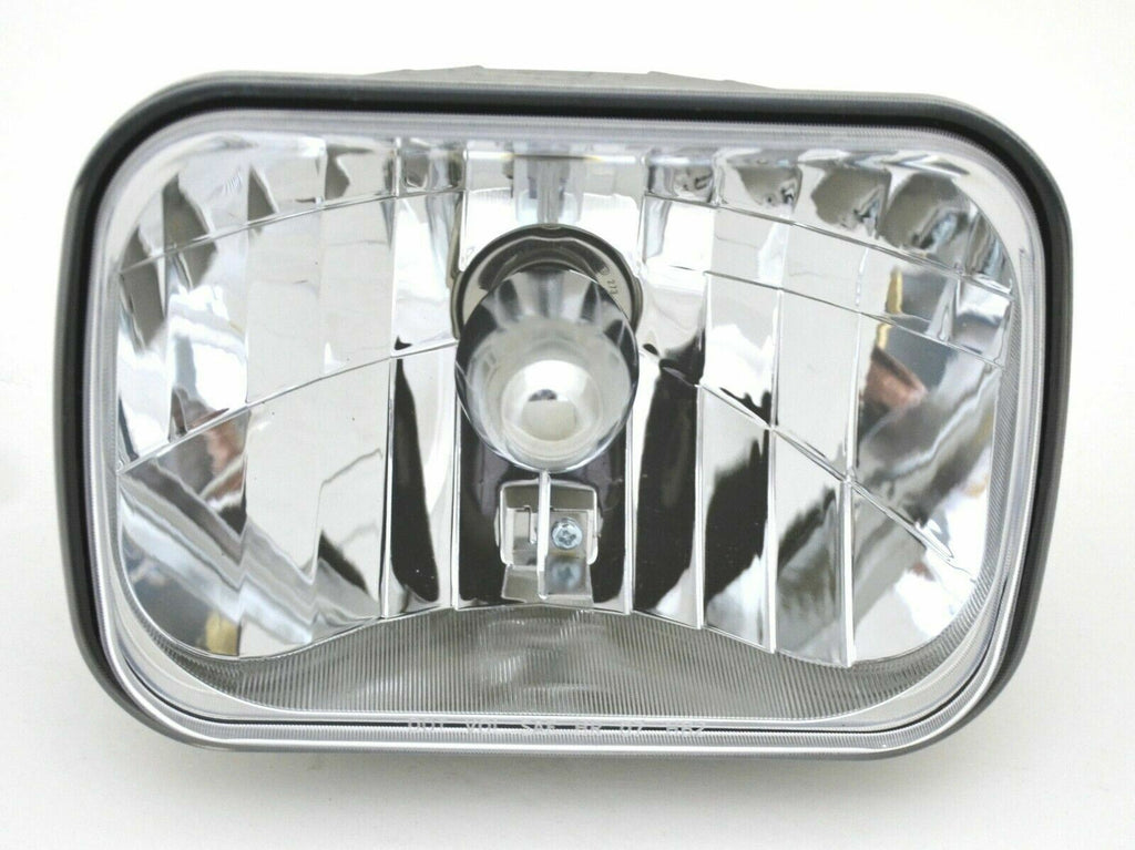 Headlight 5x7 Rectangular Poly Chrystal Halogen Replace H6054 High/Low Beam Each