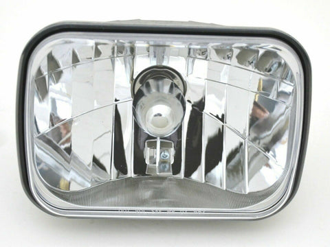 Headlight 5x7 Rectangular Poly Chrystal Halogen Replace H6054 High/Low Beam Each