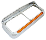 Dual 4x6 Headlight Bezel w/19 LED Bar Visor for Pre 2006 Peterbilt UP#32346-Each