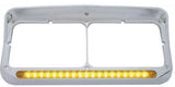 Dual 4x6 Headlight Bezel w/19 LED Bar Visor for Pre 2006 Peterbilt UP#32346-Each