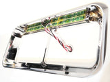 Dual Rectangular Headlight Bezel Clear Lens 19 Amber LEDs Plastic UP#32359 Pair