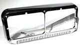 Dual Rectangular Headlight Bezel Clear Lens 19 Amber LEDs Plastic UP#32359 Pair