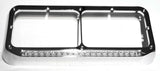 Dual Rectangular Headlight Bezel Clear Lens 19 Amber LEDs Plastic UP#32359 Pair