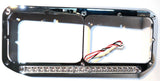 Dual Rectangular Headlight Bezel Clear Lens 19 Amber LEDs Plastic UP#32359 Pair