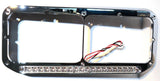Dual Rectangular Headlight Bezel Clear Lens 19 Amber LEDs Plastic UP#32359 Pair