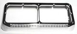 Dual Rectangular Headlight Bezel Clear Lens 19 Amber LEDs Plastic UP#32359 Each