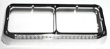 Dual Rectangular Headlight Bezel Clear Lens 19 Amber LEDs Plastic UP#32359 Each