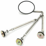 mirror fender mount tripod 8" center mount stainless for Freightliner Kenworth