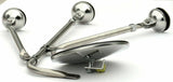 mirror fender mount tripod 8" center mount stainless for Freightliner Kenworth