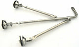mirror fender mount tripod 8" center mount stainless for Freightliner Kenworth