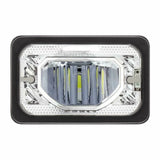 UP Heated LED Headlight Low Beam 4" X 6" H4656 Plug 12V/24V Chrome #34131 Each