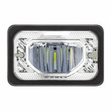 UP Heated LED Headlight Low Beam 4" X 6" H4656 Plug 12V/24V Chrome #34131 Each