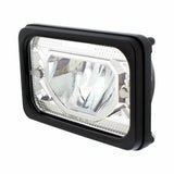 UP Heated LED Headlight Low Beam 4" X 6" H4656 Plug 12V/24V Chrome #34131 Each