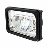 UP Heated LED Headlight Low Beam 4" X 6" H4656 Plug 12V/24V Chrome #34131 Each