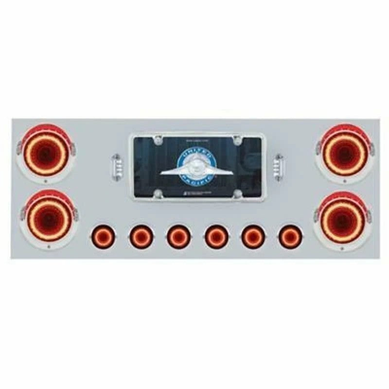 Rear Enclosed Center Tail Light Panel Red Lens Mirage LEDs Stainless UP#34498