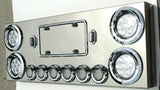 Rear Center Tail Light Panel Clear Lens Red LEDs Stainless w/License UP#34567