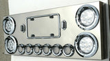 Rear Center Tail Light Panel Clear Lens Red LEDs Stainless w/License UP#34567