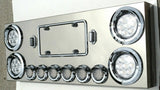 Rear Center Tail Light Panel Clear Lens Red LEDs Stainless w/License UP#34567