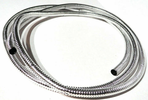 Chrome Split Corrugated Wire Loom 1/4" Dia. 6 Foot Long Polypropene UP#34800