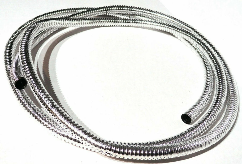Chrome Split Corrugated Wire Loom 1/4" Dia. 6 Foot Long Polypropene UP#34800