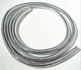 Chrome Split Corrugated Wire Loom 3/8" Dia. 6 Foot Long Polypropene UP#34801
