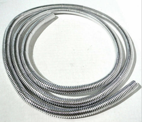 Chrome Split Corrugated Wire Loom 3/8" Dia. 6 Foot Long Polypropene UP#34801