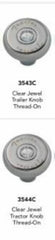 Air Brake Knobs Deluxe Screw-On Tractor/Trailer Clear Jewel HTS3543-C, 3544-C