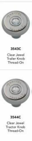 Air Brake Knobs Deluxe Screw-On Tractor/Trailer Clear Jewel HTS3543-C, 3544-C
