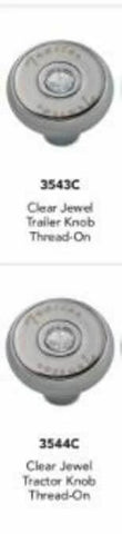 Air Brake Knobs Deluxe Screw-On Tractor/Trailer Clear Jewel HTS3543-C, 3544-C