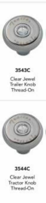 Air Brake Knobs Deluxe Screw-On Tractor/Trailer Clear Jewel HTS3543-C, 3544-C