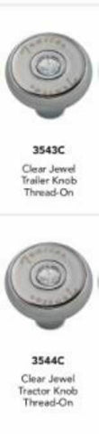Air Brake Knobs Deluxe Screw-On Tractor/Trailer Clear Jewel HTS3543-C, 3544-C