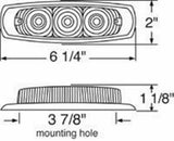 UP LED Light 15 Red LEDs/Clear Lens for Peterbilt Stainless Bezel #38304 Pair
