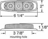 UP LED Light 15 Red LEDs/Clear Lens for Peterbilt Stainless Bezel #38304 Pair