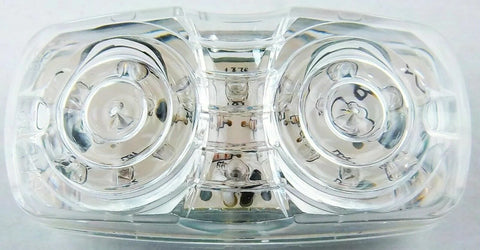 UP LED Light Tiger Eye Double Bubble 16 Amber LEDs Clear Lens 4" W #38325 Each