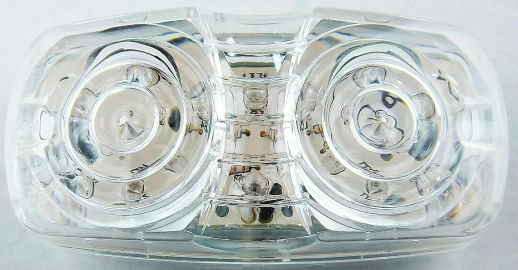 UP LED Light Tiger Eye Double Bubble 16 Amber LEDs Clear Lens 4" W #38325 Each