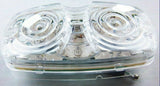 UP LED Light Tiger Eye Double Bubble 16 Red LEDs Clear Lens 4" W #38326 Each
