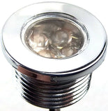 License Plate LED Light 4 Red LEDs Clear Lens Chrome Face 15/16 OD UP#38690 Each