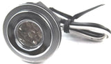 License Plate LED Light 4 Red LEDs Clear Lens Chrome Face 15/16 OD UP#38690 Each