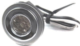License Plate LED Light 4 Red LEDs Clear Lens Chrome Face 15/16 OD UP#38690 Each