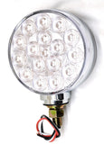 Led Turn Signal 17 Clear Lens Amber/Red LEDs Chrome Stud Mount 4” UP#38720 -Pair