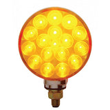 Led Turn Signal 17 Clear Lens Amber/Red LEDs Chrome Stud Mount 4” UP#38720 -Pair